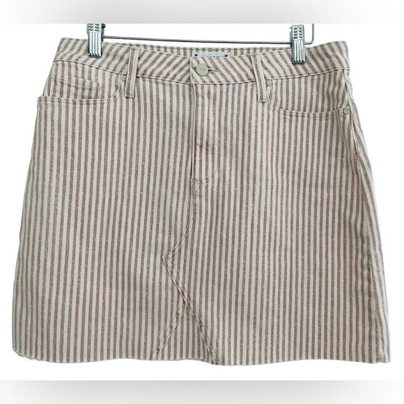 New with tags PAIGE Aideen Denim Striped
Frayed Hem Mini Skirt Size: 29. - Picture 1 of 10